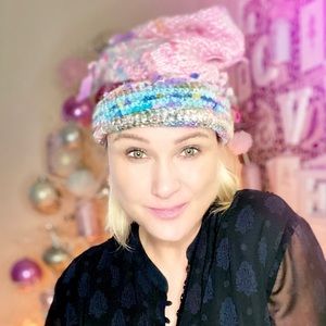 one of a kinda handmade yarn free form hat